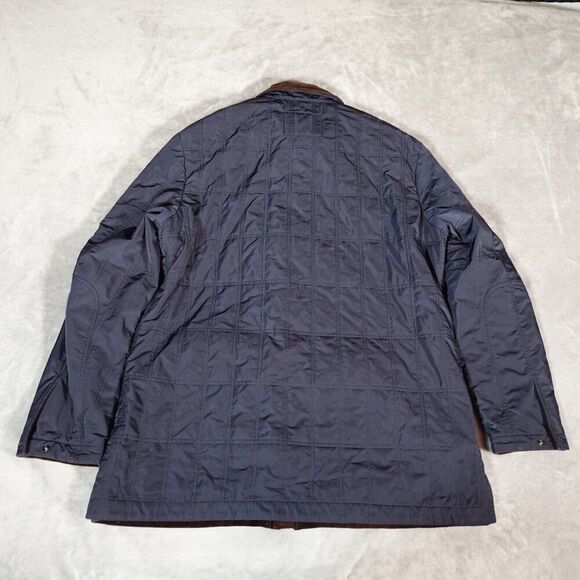 Hickey Freeman Quilted Corduroy Collar Chore Coat Jacket Mens L Preppy Blue - Picture 9 of 14